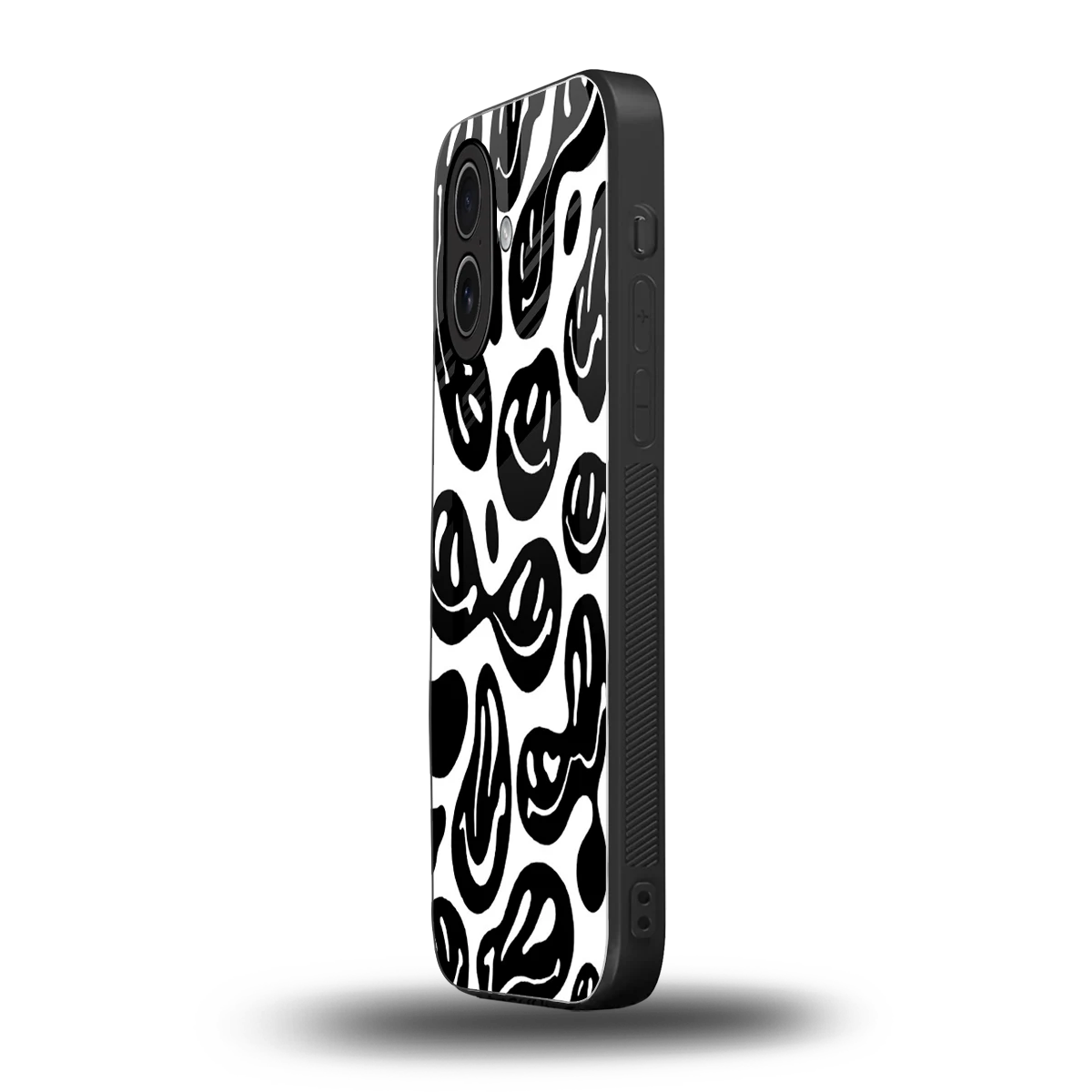 Acid Smiles BW iphone 17 mobile cover | shockproof glass phone case