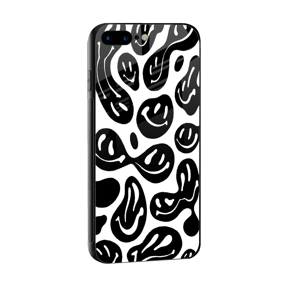 Acid Smiles BW sleek iphone 8 plus cover with tempered glass back and TPU edges