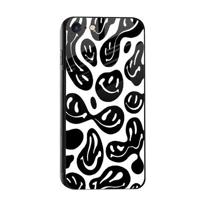 Acid Smiles BW sleek iphone 8 cover with tempered glass back and TPU edges