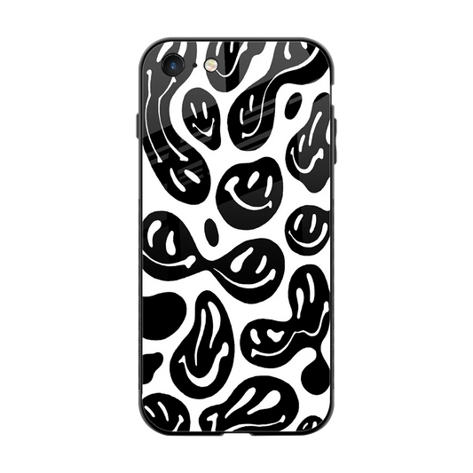 Acid Smiles BW back phone cover | glass case for iphone 8
