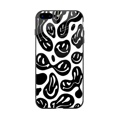 Acid Smiles BW back phone cover | glass case for iphone 8 plus