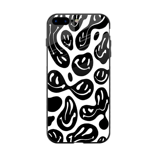 Acid Smiles BW back phone cover | glass case for iphone 8 plus