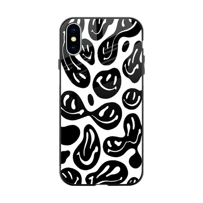 Acid Smiles BW back phone cover | glass case for iphone x