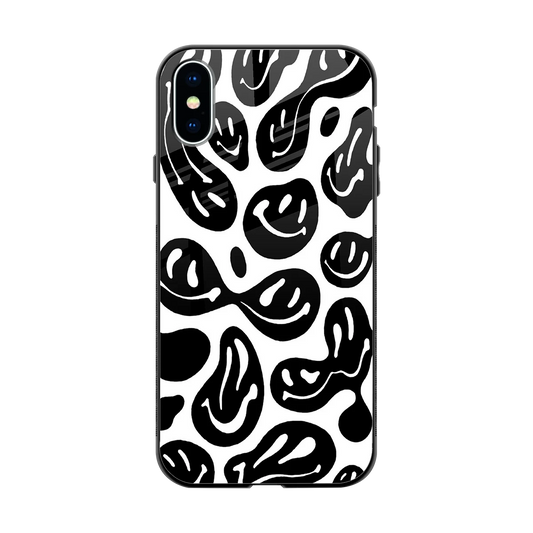 Acid Smiles BW back phone cover | glass case for iphone x