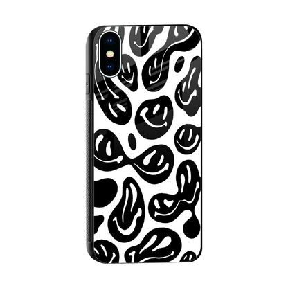 Acid Smiles BW sleek iphone x cover with tempered glass back and TPU edges