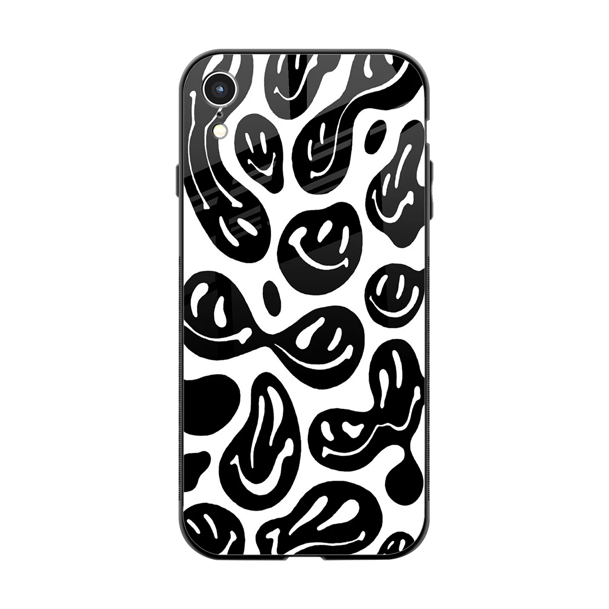 Acid Smiles BW back phone cover | glass case for iphone xr
