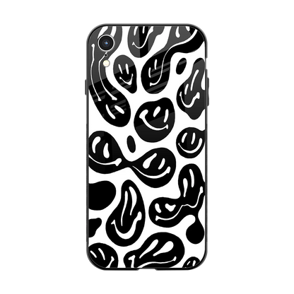 Acid Smiles BW back phone cover | glass case for iphone xr