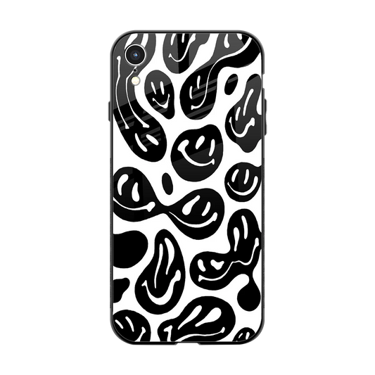 Acid Smiles BW back phone cover | glass case for iphone xr