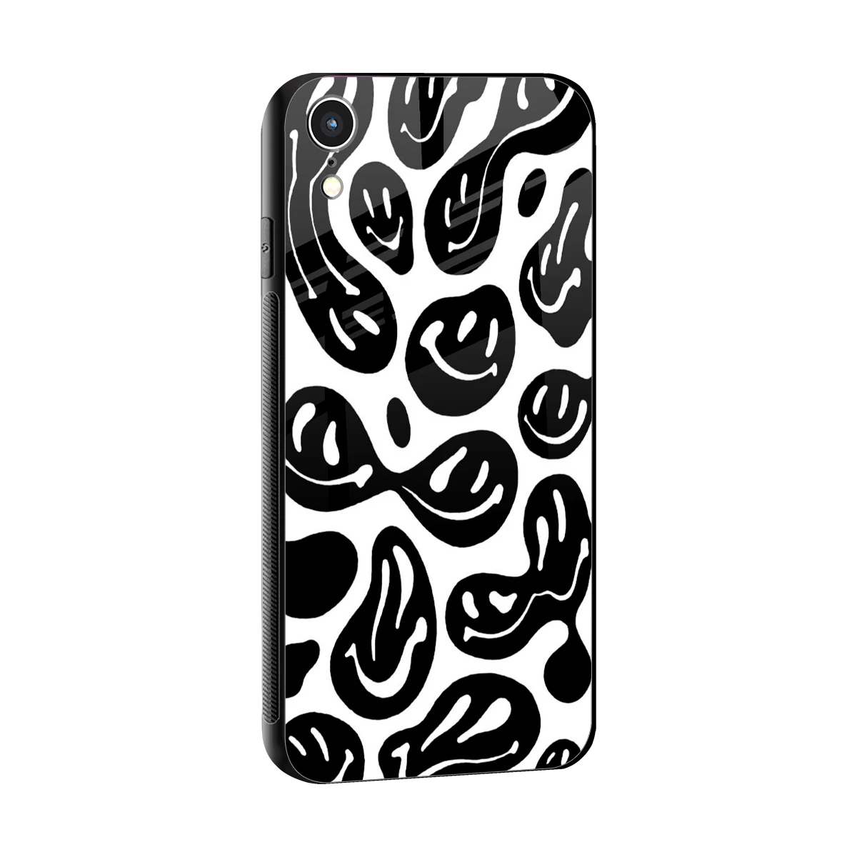 Acid Smiles BW sleek iphone xr cover with tempered glass back and TPU edges