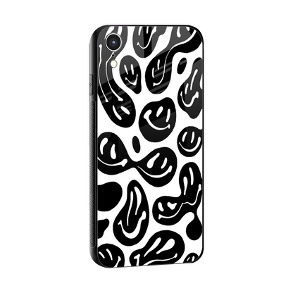 Acid Smiles BW sleek iphone xr cover with tempered glass back and TPU edges
