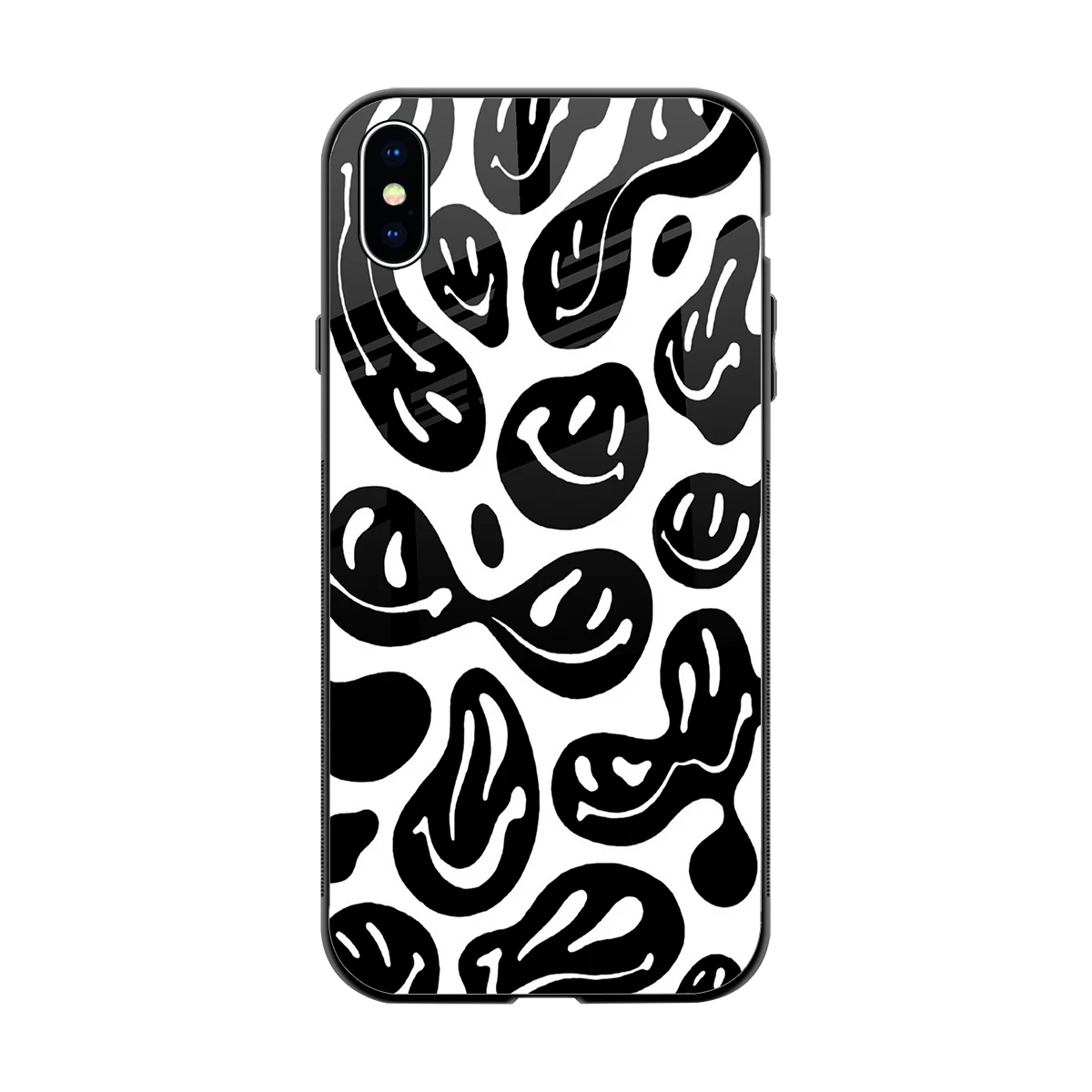 Acid Smiles BW back phone cover | glass case for iphone xs max