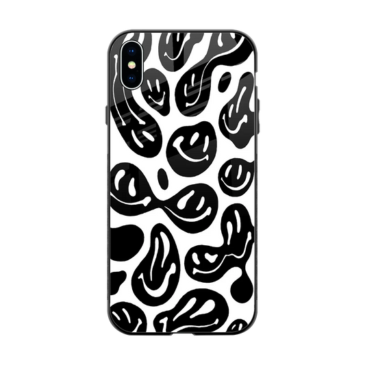 Acid Smiles BW back phone cover | glass case for iphone xs max