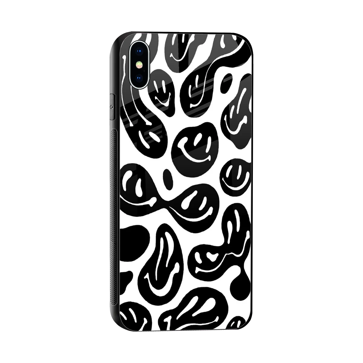 Acid Smiles BW sleek iphone xs max cover with tempered glass back and TPU edges