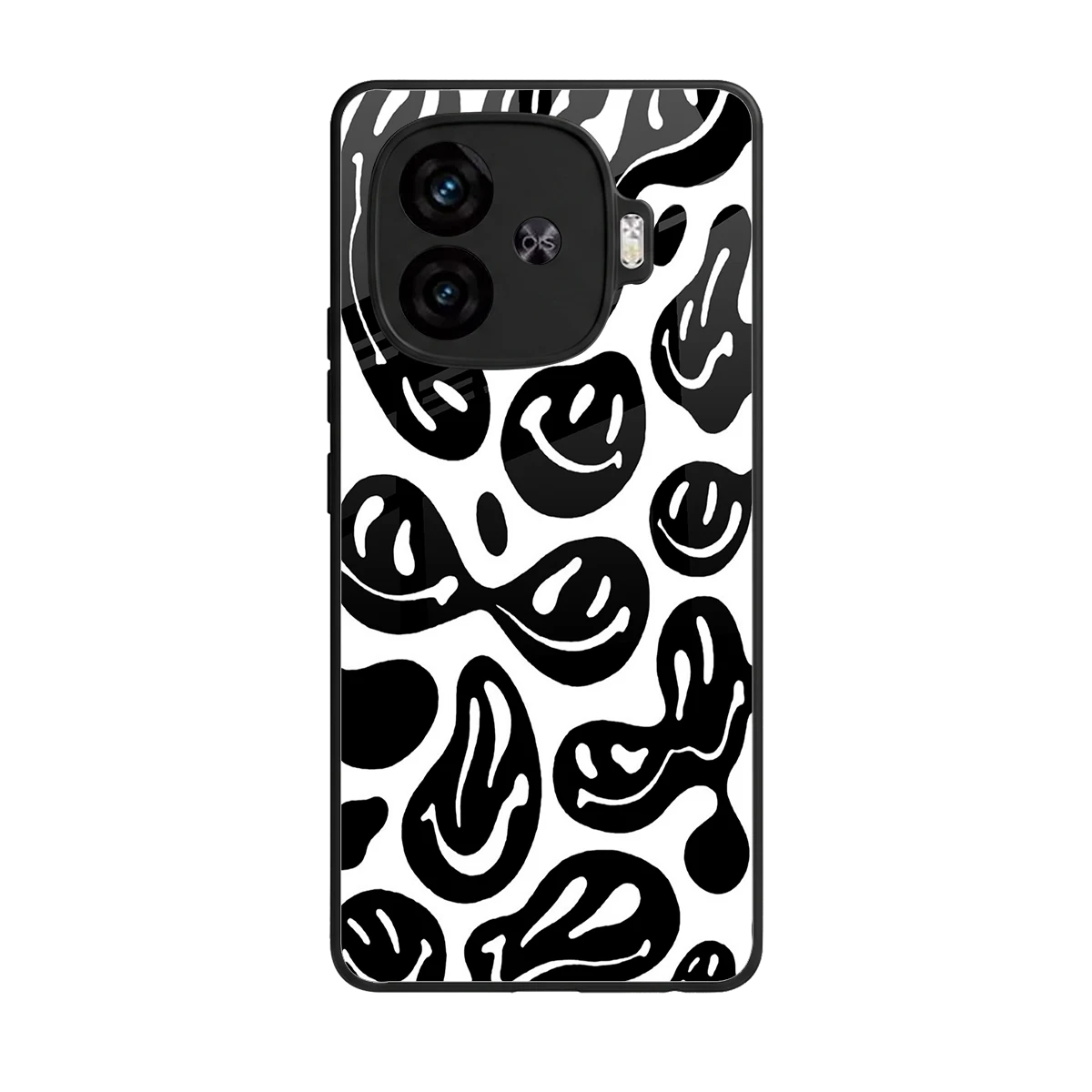 Acid Smiles BW back phone cover | glass case for iqoo neo 10r 5g