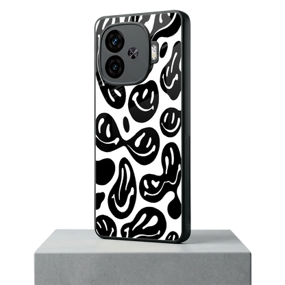 Acid Smiles BW iqoo neo 10r 5g mobile cover | shockproof glass phone case
