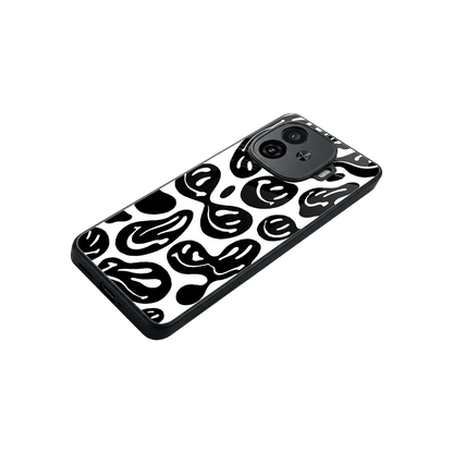 Acid Smiles BW stylish phone case for iqoo neo 10r 5g | glossy glass and slim fit