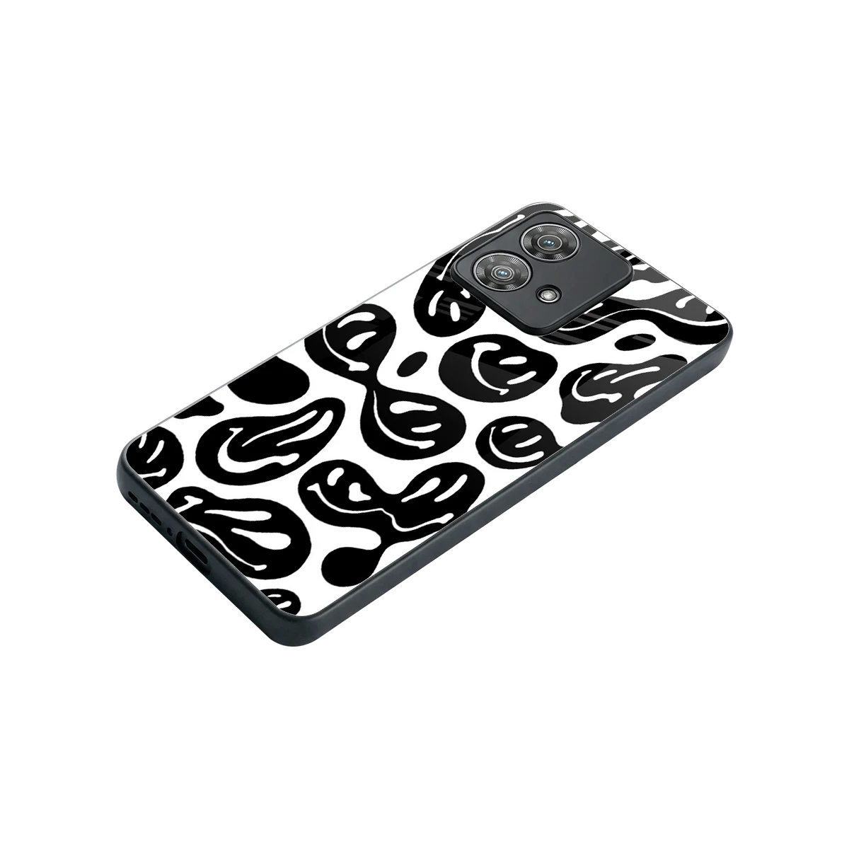 Acid Smiles BW stylish phone case for motorola edge 40 neo 5g | glossy glass and slim fit