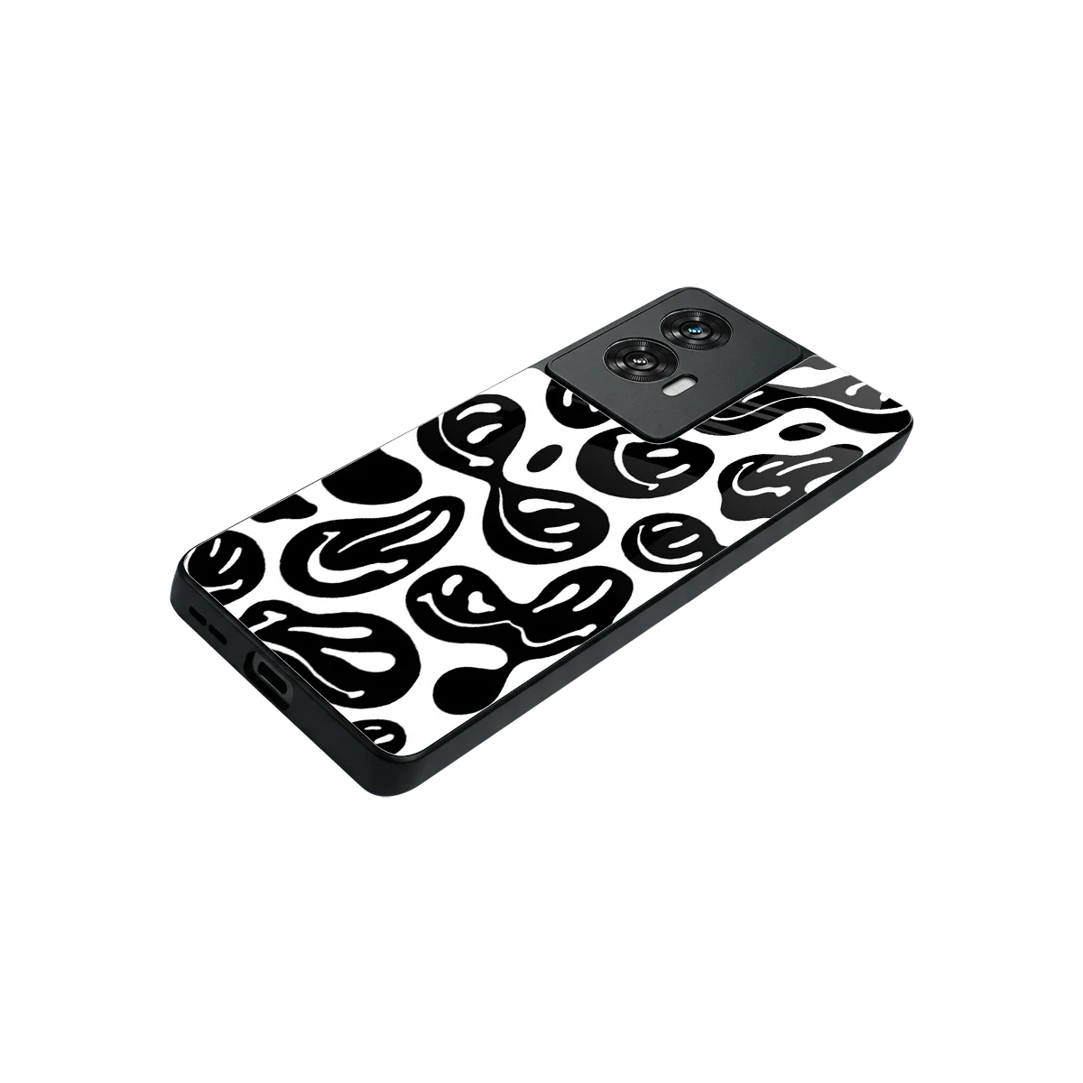 Acid Smiles BW stylish phone case for motorola edge 50 fusion | glossy glass and slim fit