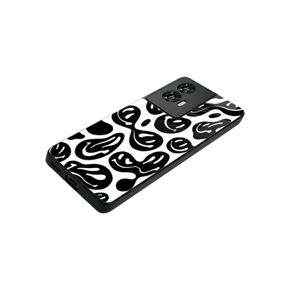 Acid Smiles BW stylish phone case for motorola edge 50 fusion | glossy glass and slim fit