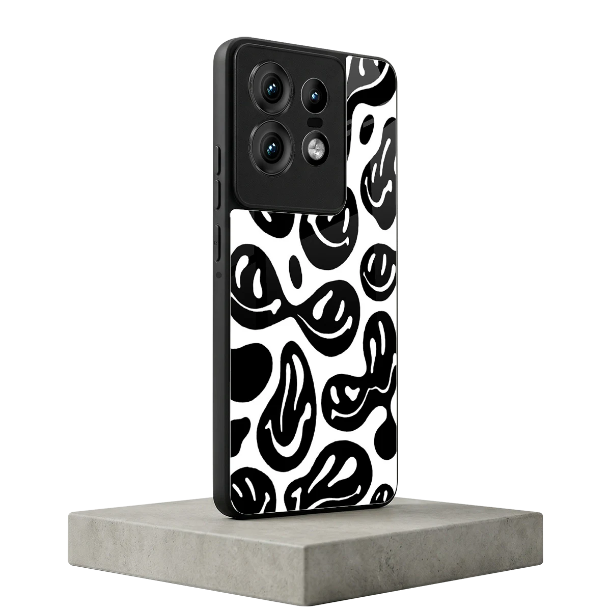 Acid Smiles BW motorola edge 50 pro mobile cover | shockproof glass phone case