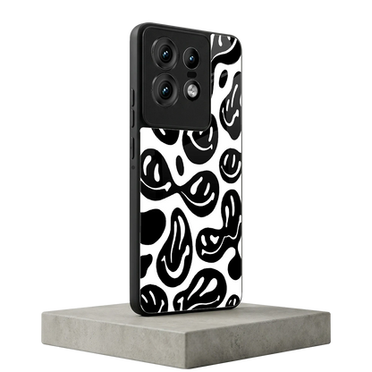 Acid Smiles BW motorola edge 50 pro mobile cover | shockproof glass phone case