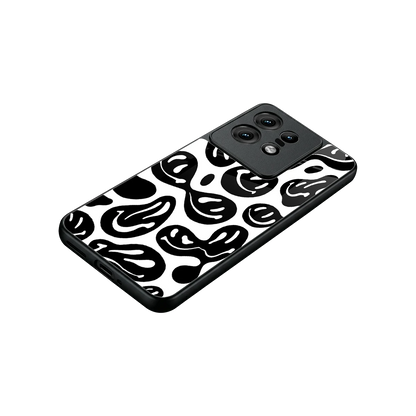Acid Smiles BW stylish phone case for motorola edge 50 pro | glossy glass and slim fit
