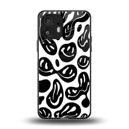 Acid Smiles BW back phone cover | glass case for nothing phone 2