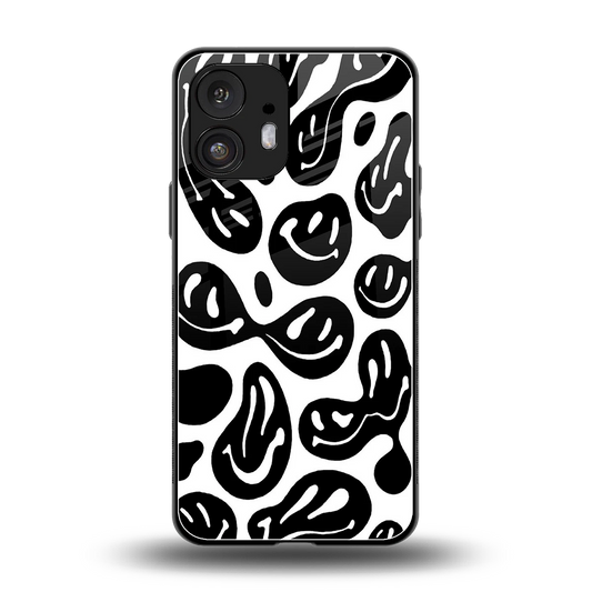 Acid Smiles BW back phone cover | glass case for nothing phone 2