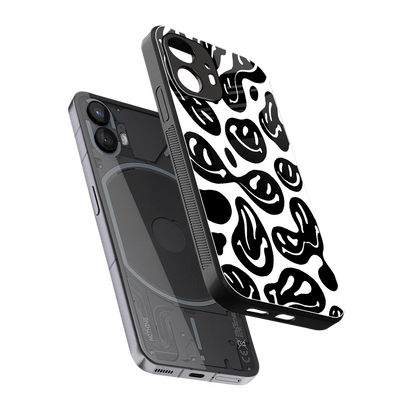 Acid Smiles BW sleek nothing phone 2 cover with tempered glass back and TPU edges