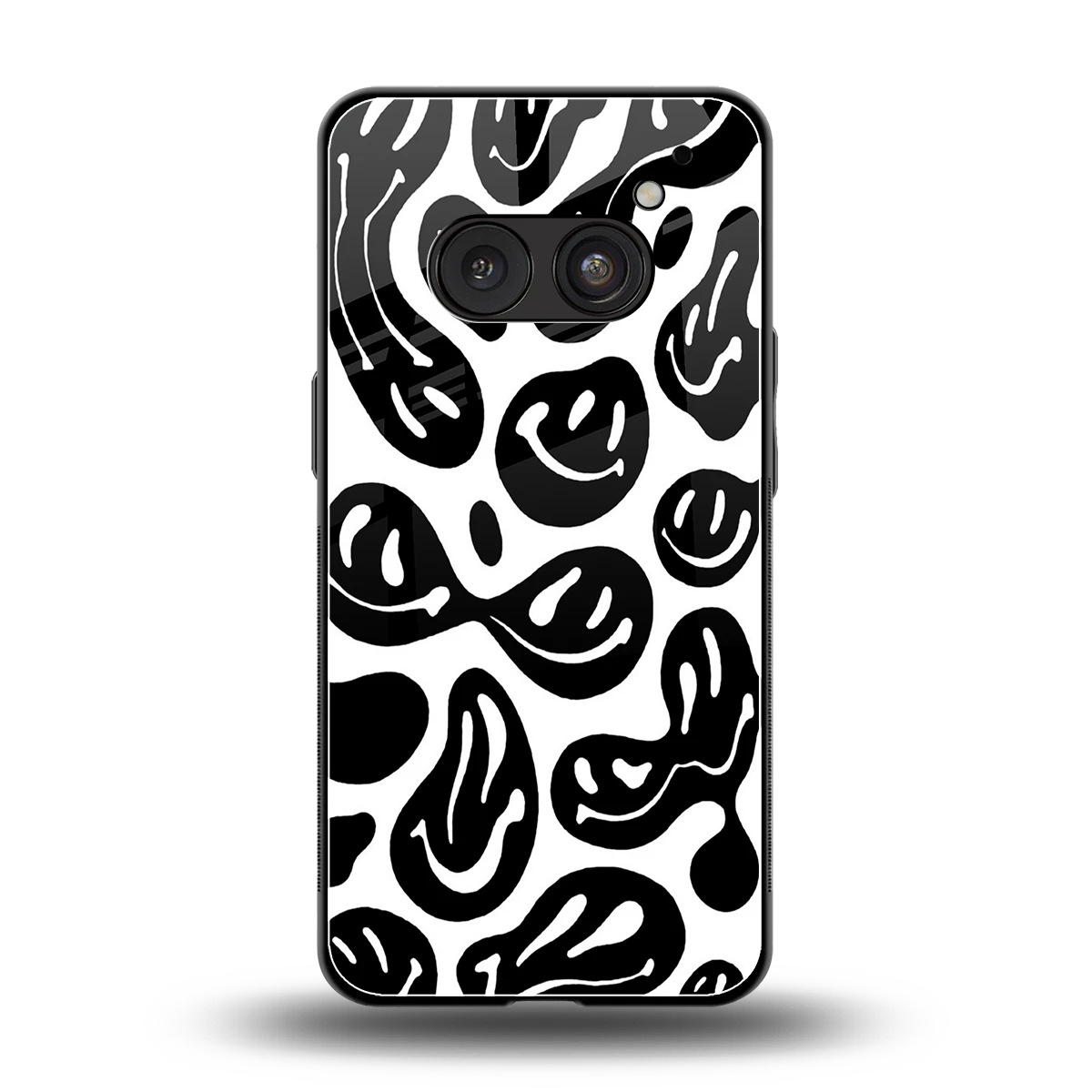 Acid Smiles BW back phone cover | glass case for nothing phone 2a plus