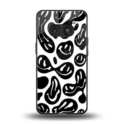 Acid Smiles BW back phone cover | glass case for nothing phone 2a plus