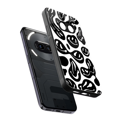 Acid Smiles BW sleek nothing phone 2a cover with tempered glass back and TPU edges