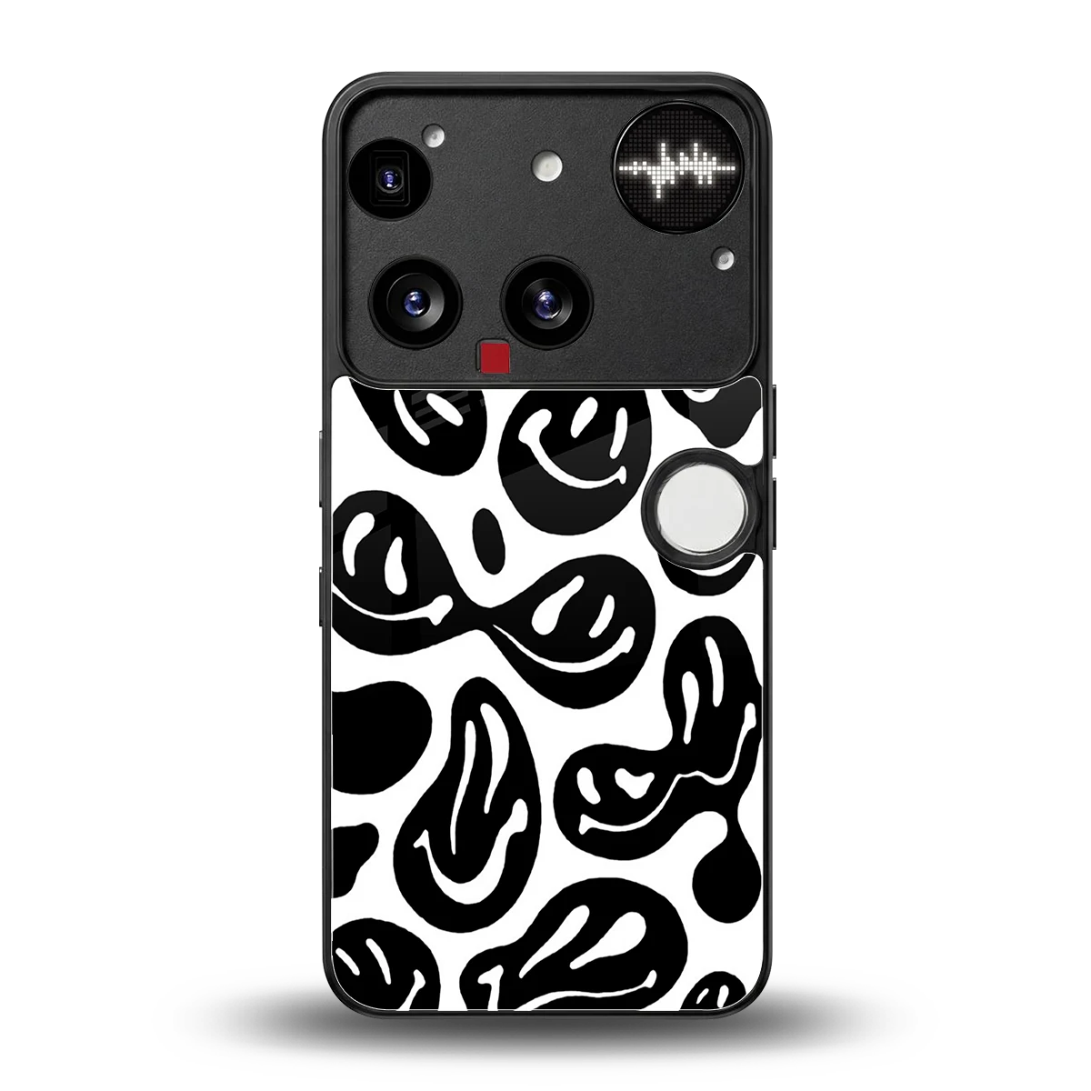Acid Smiles BW back phone cover | glass case for nothing phone 3