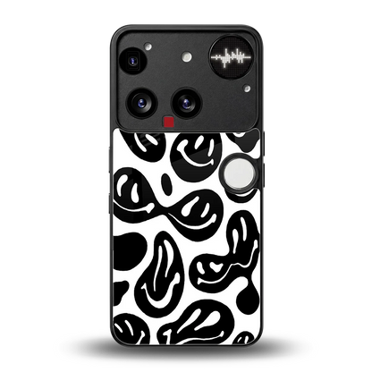 Acid Smiles BW back phone cover | glass case for nothing phone 3