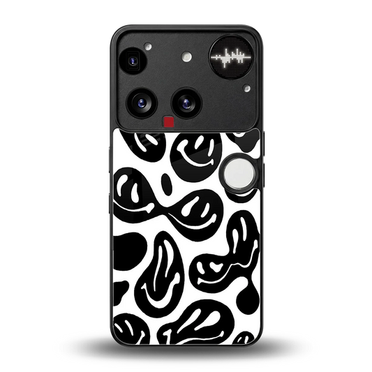 Acid Smiles BW back phone cover | glass case for nothing phone 3