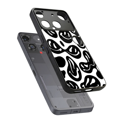 Acid Smiles BW sleek nothing phone 3 cover with tempered glass back and TPU edges
