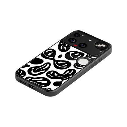 Acid Smiles BW stylish phone case for nothing phone 3 | glossy glass and slim fit