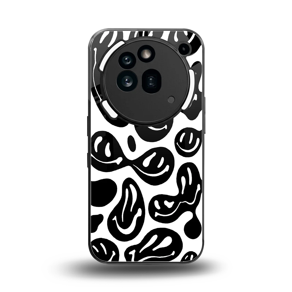 Acid Smiles BW back phone cover | glass case for nothing phone 3a pro