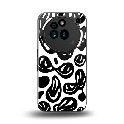 Acid Smiles BW back phone cover | glass case for nothing phone 3a pro