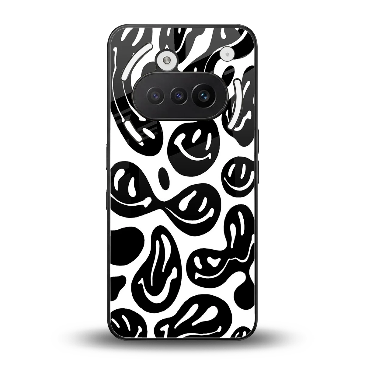 Acid Smiles BW back phone cover | glass case for nothing phone 3a