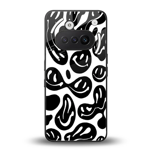 Acid Smiles BW back phone cover | glass case for nothing phone 3a