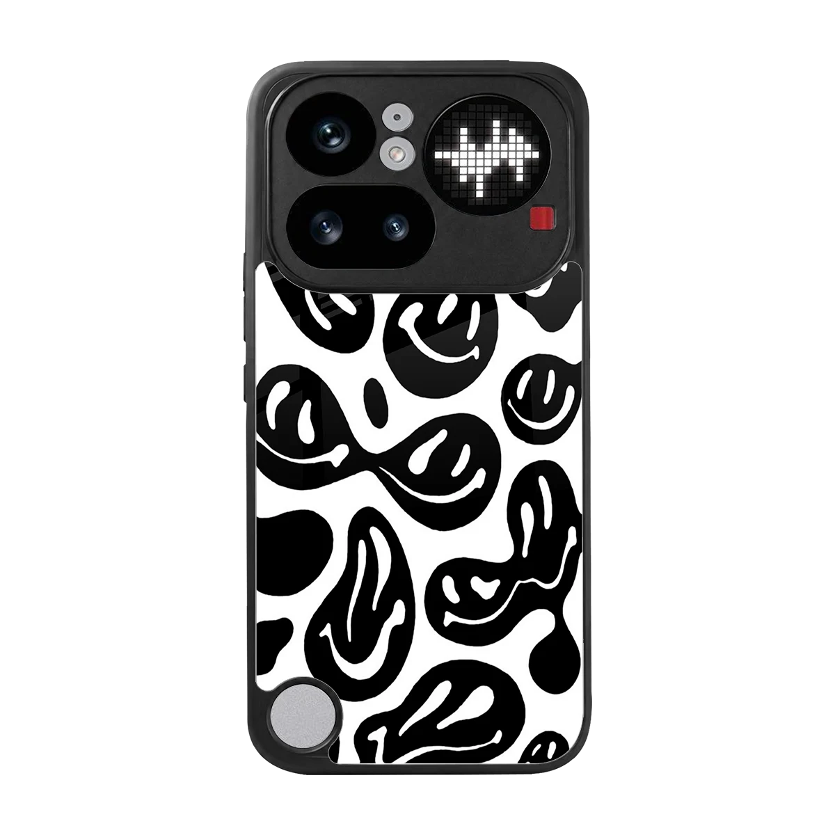 Acid Smiles BW back phone cover | glass case for nothing phone 4a pro
