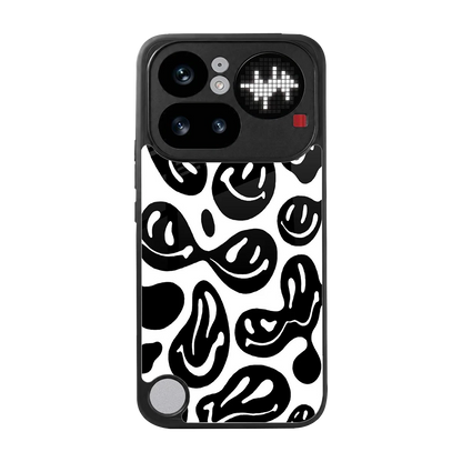 Acid Smiles BW back phone cover | glass case for nothing phone 4a pro