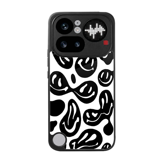 Acid Smiles BW back phone cover | glass case for nothing phone 4a pro