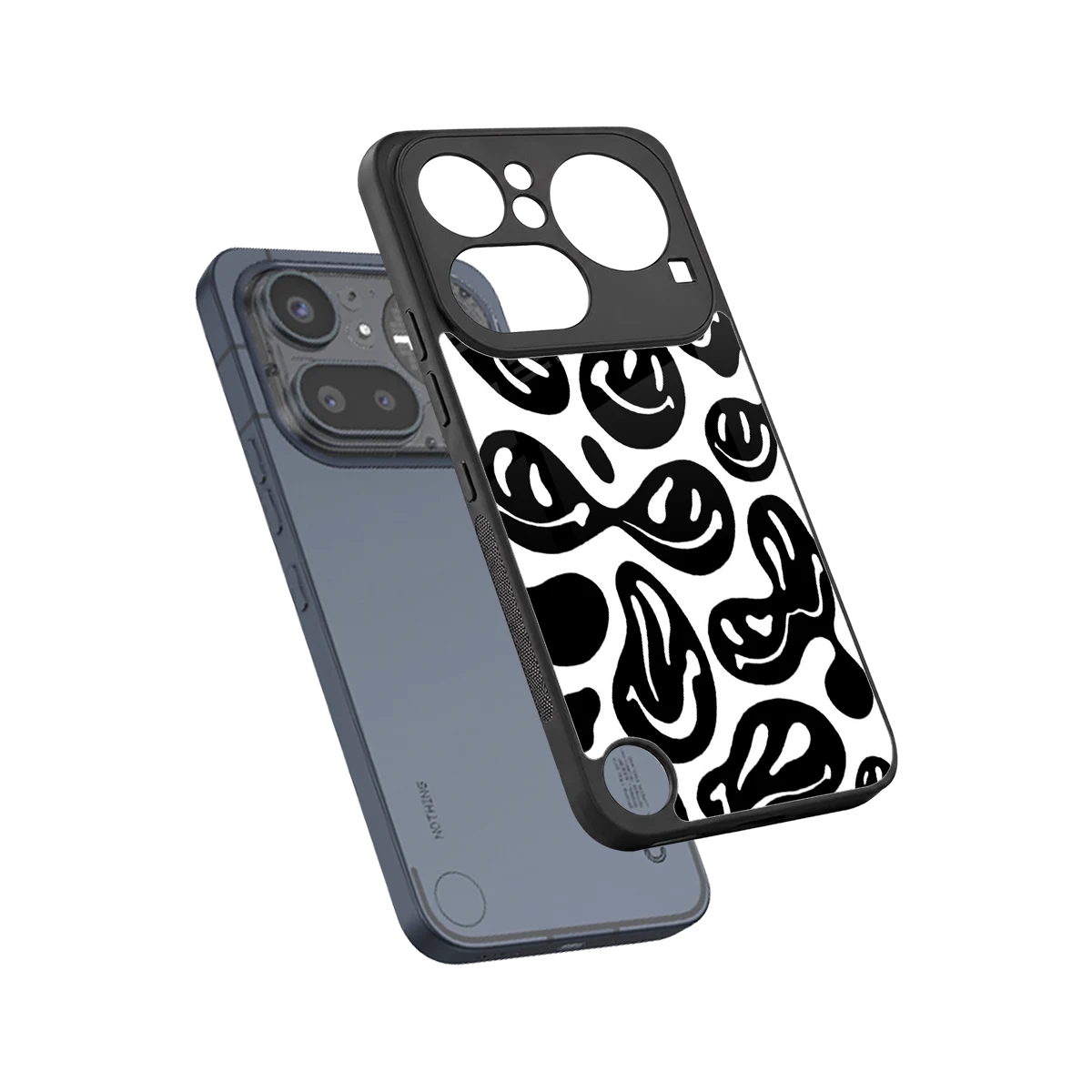 Acid Smiles BW sleek nothing phone 4a pro cover with tempered glass back and TPU edges