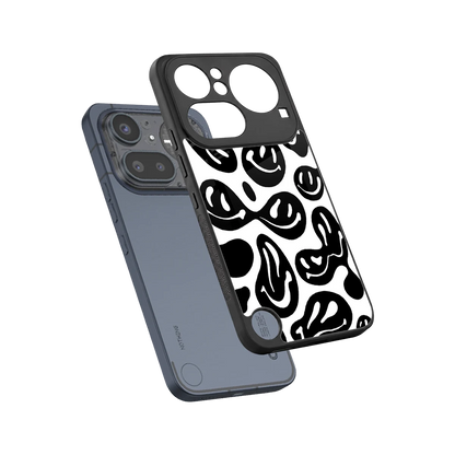 Acid Smiles BW sleek nothing phone 4a pro cover with tempered glass back and TPU edges