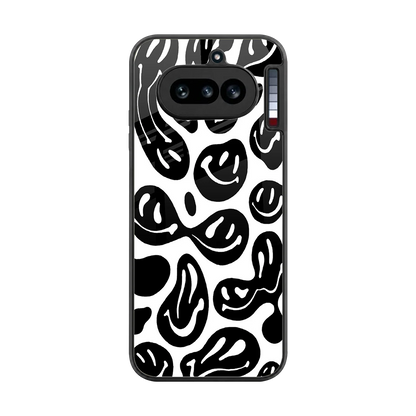 Acid Smiles BW back phone cover | glass case for nothing phone 4a