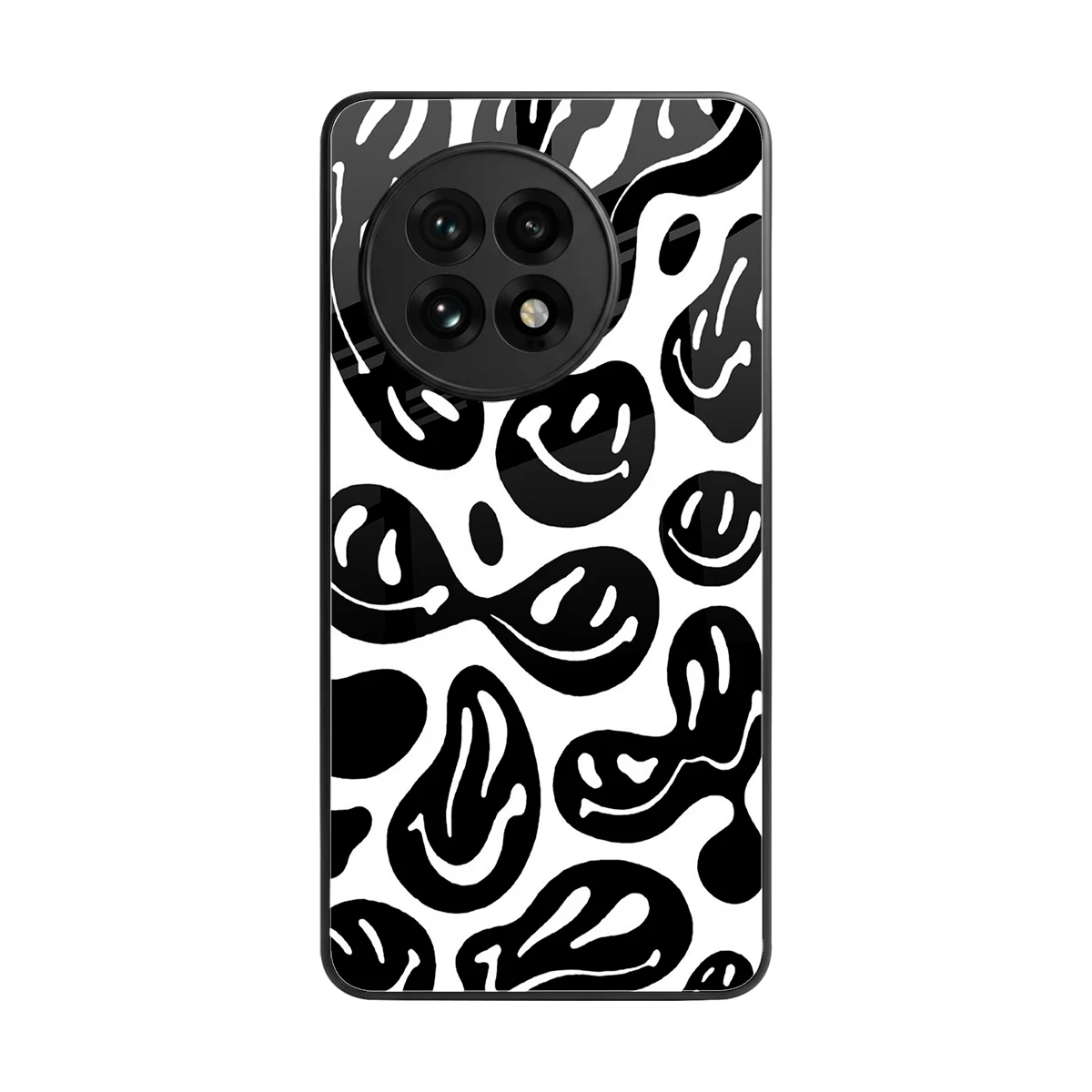 Acid Smiles BW back phone cover | glass case for oneplus 13r