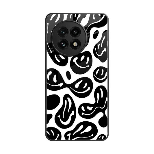 Acid Smiles BW back phone cover | glass case for oneplus 13r