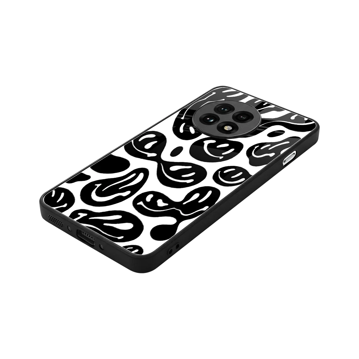 Acid Smiles BW stylish phone case for oneplus 13r | glossy glass and slim fit